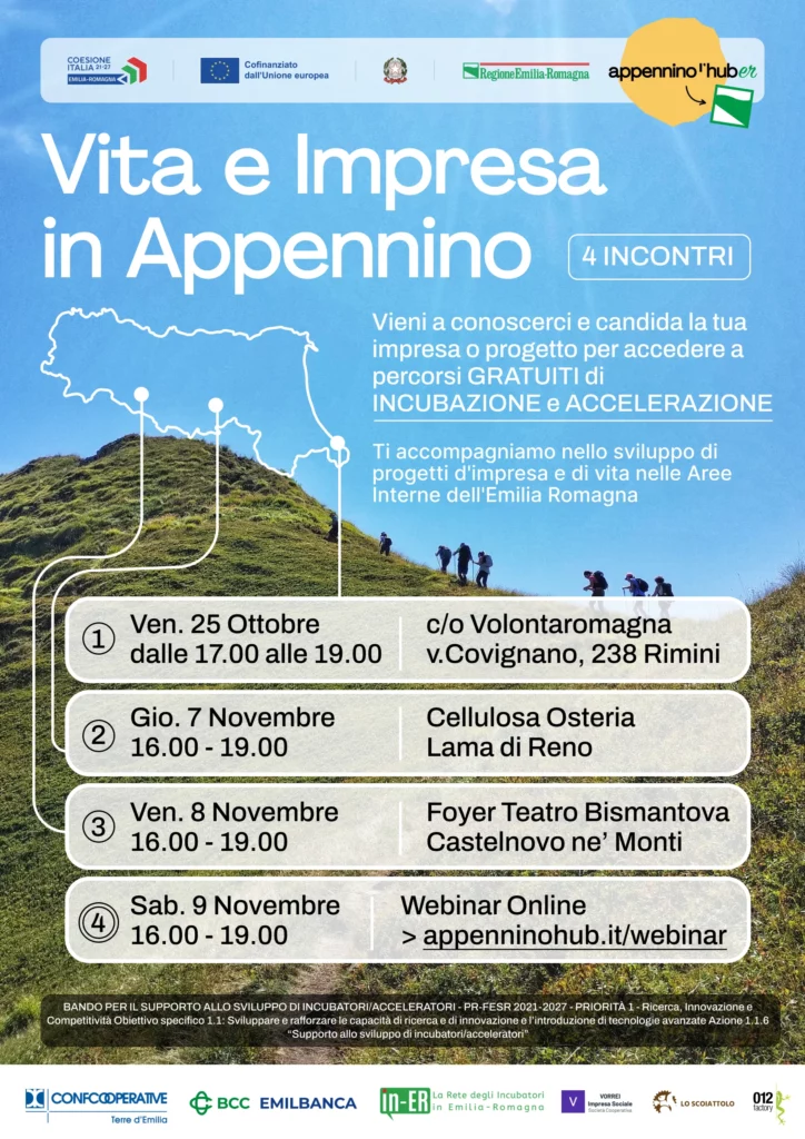 Vita e Impresa in Appennino - incubazione e Accelerazione per Imprese Appenninol'HubER